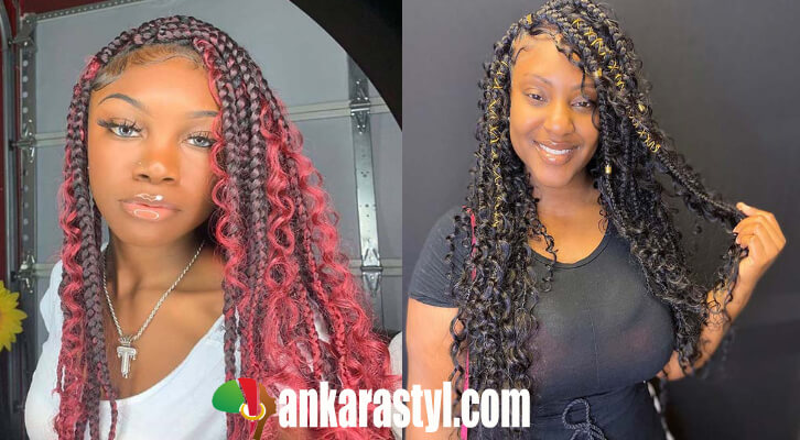 27 Easy Box Braids With Curls For African Americans In 2024