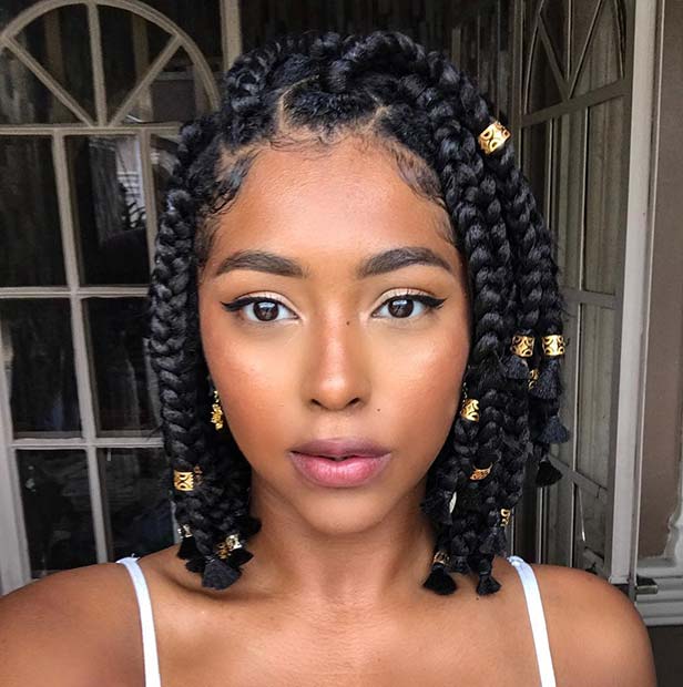 Bob Braids Short Knotless Braids With Curly Ends Goimages User