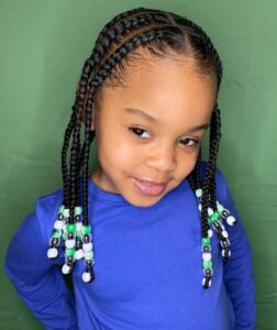 Kids braids with beads