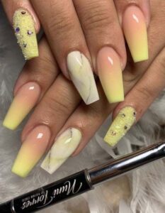 Pastel Yellow Nails for Spring