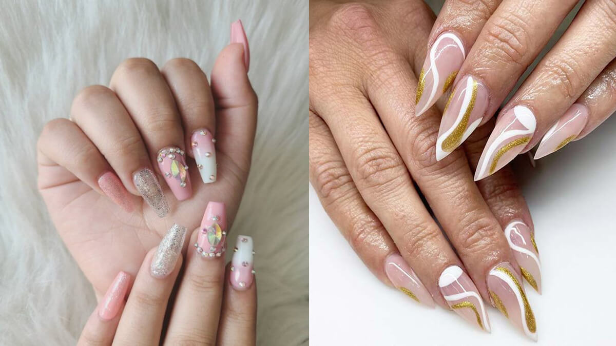 29+ Easy White and Gold Nails To Try In 2022