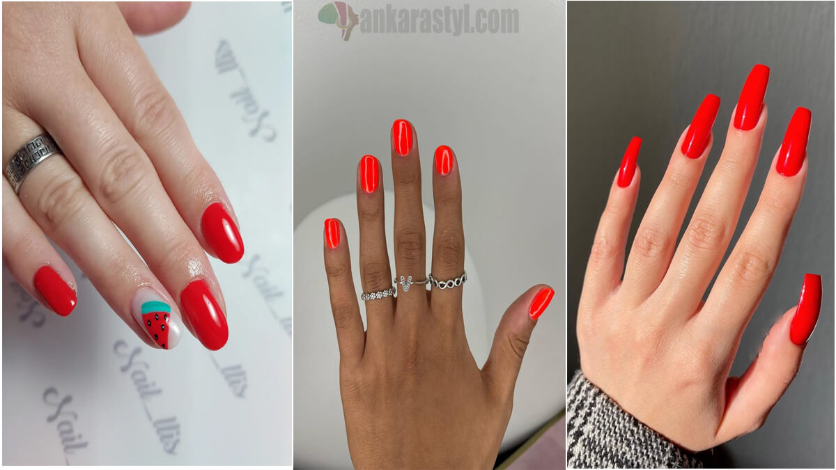27+ Perfect Summer Red Nails 2024