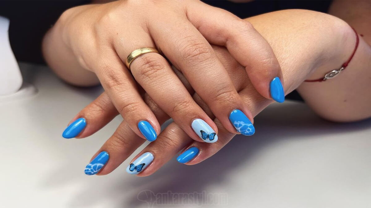 47 Unique Blue Acrylic Nail Ideas - Cute To Express in 2024